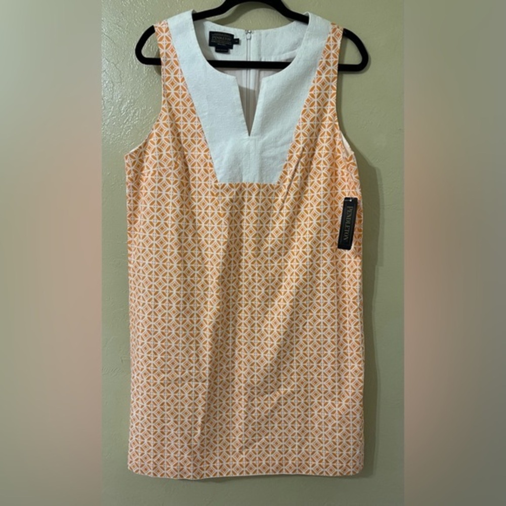 Pendleton Womens Vista Dress Shift Sleeveless Geometric Print Size 14 NWT